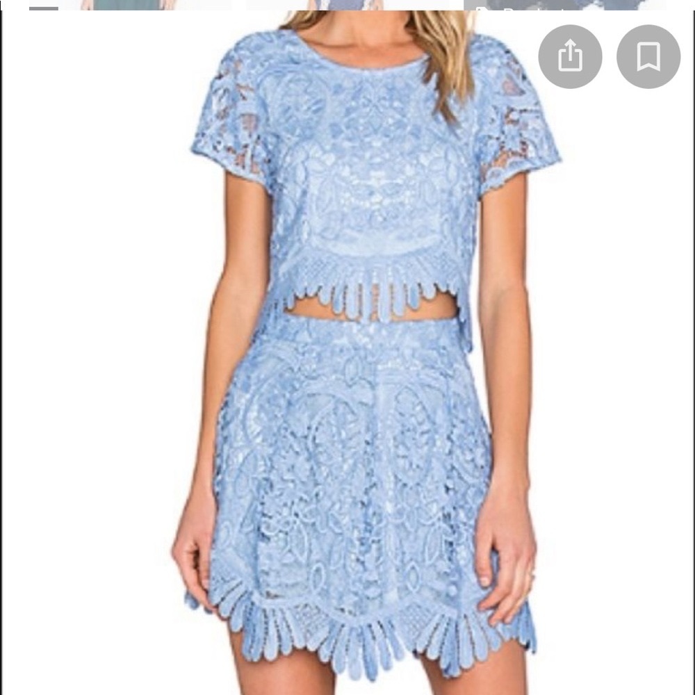 Lovers & Friends crop and skirt set, worn 1x